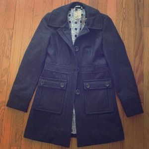 Tulle charcoal grey pea coat, size XS